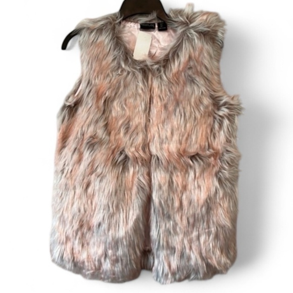 Rachel Zoe Faux pink and white Fur Vest small and medium